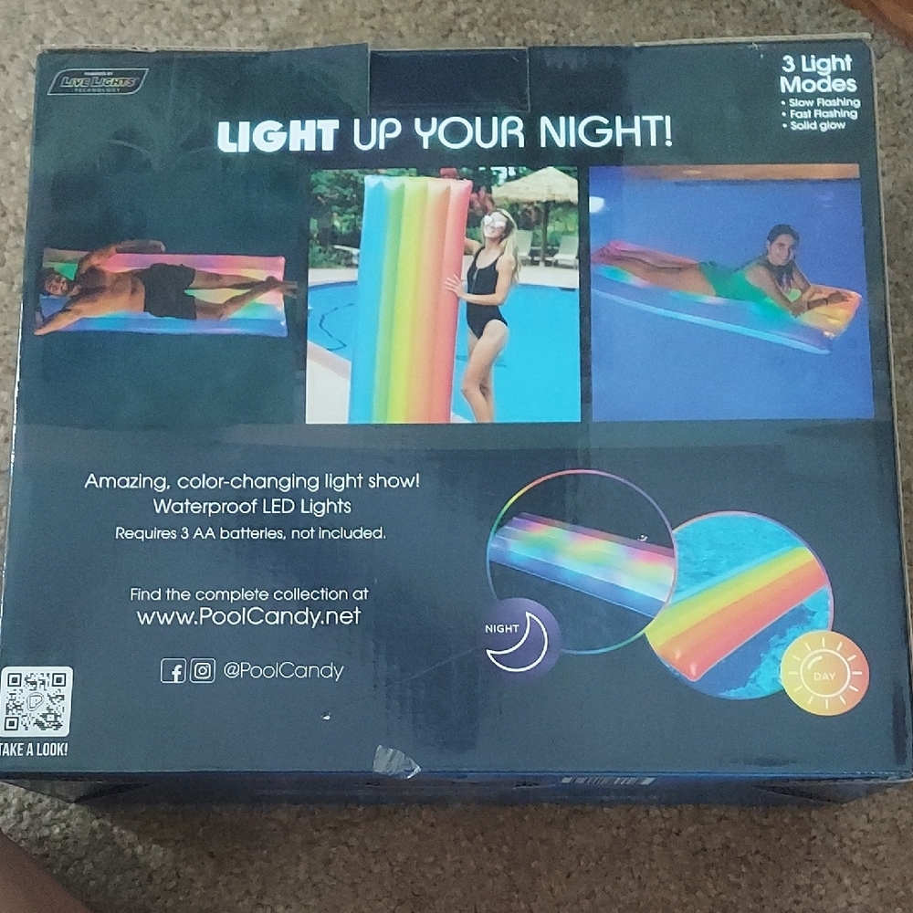 Illuminated Rainbow Pool Raft - Picture 2 of 2